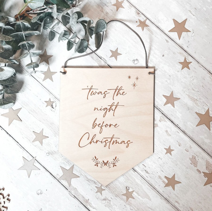 Laser Designs Fox & Bramble | Twas The Night Before Christmas Hanging | Nursery/Playroom Decor | Woo