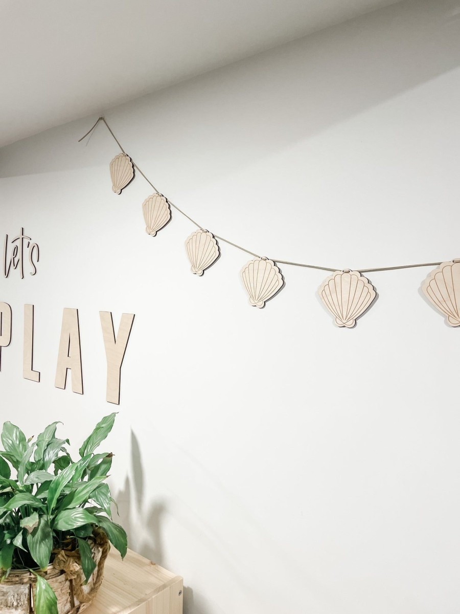 Kid'S Room Fox & Bramble | Clam Shell Wooden Garland