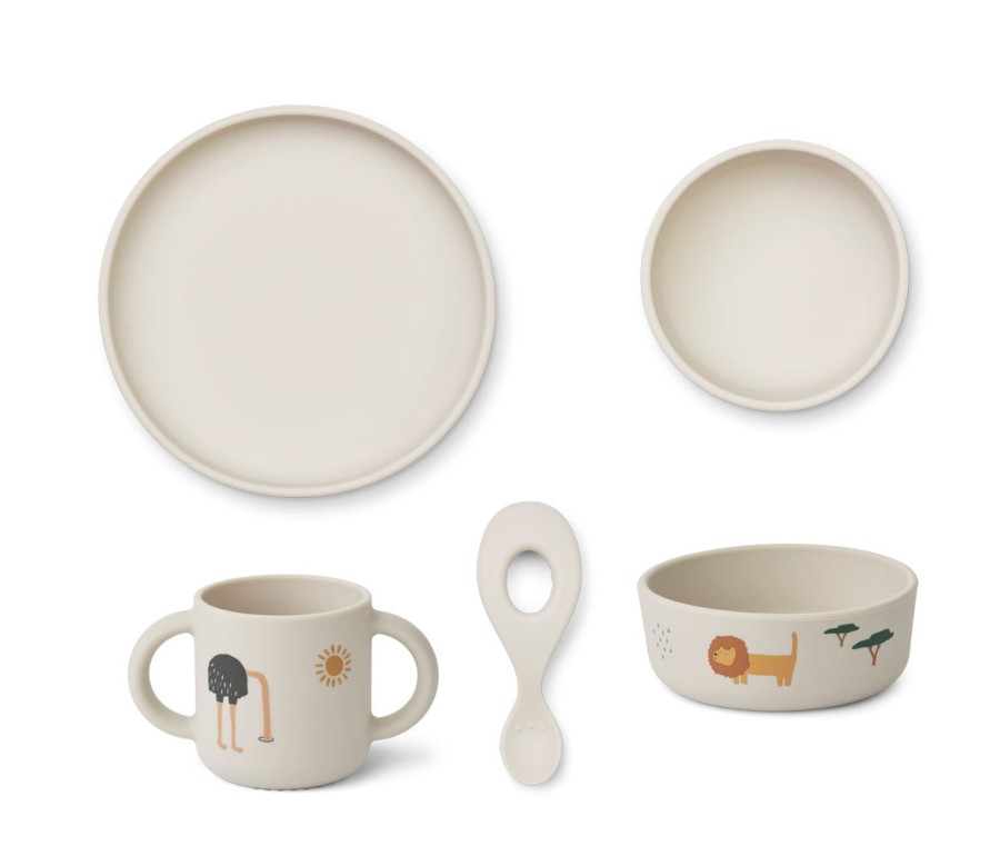 Meal Time Liewood | Liewood Vivi Printed Silicone Set - Safari Sandy Mix