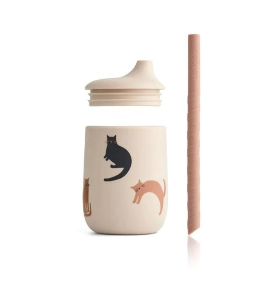 Meal Time Liewood | Liewood Ellis Sippy Cup - Miauw / Apple Blossom Mix