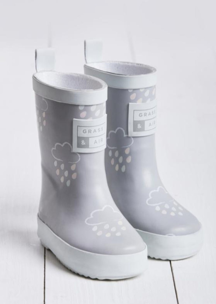 Play Grass & Air | Grass Air Colour-Revealing Wellies - Light Grey