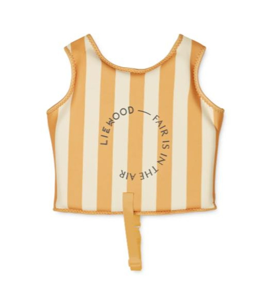 Wardrobe Liewood Swim | Liewood Dove Swim Vest - Stripe Yellow Mellow / Creme De La Creme