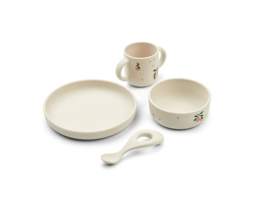 Meal Time Liewood | Liewood Vivi Printed Silicone Set - Peach / Sea Shell Mix