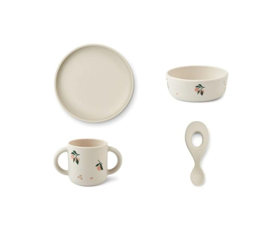 Meal Time Liewood | Liewood Vivi Printed Silicone Set - Peach / Sea Shell Mix