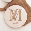 Laser Designs Fox & Bramble | F+B Botanical Baby Name Announcement Plaque