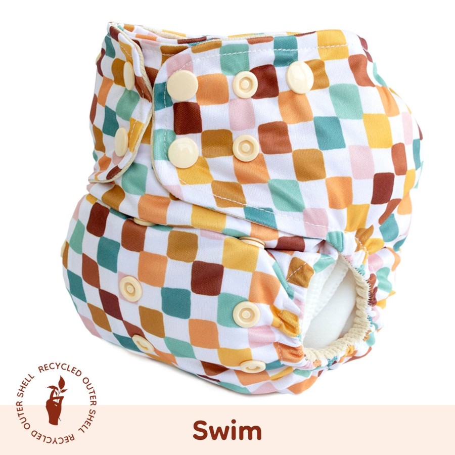 Wardrobe Lighthouse Kids Company | Cloth Diapers | Cloth Nappy Swim | Lighthouse Kids Company Swim Cloth Diaper - Checkers