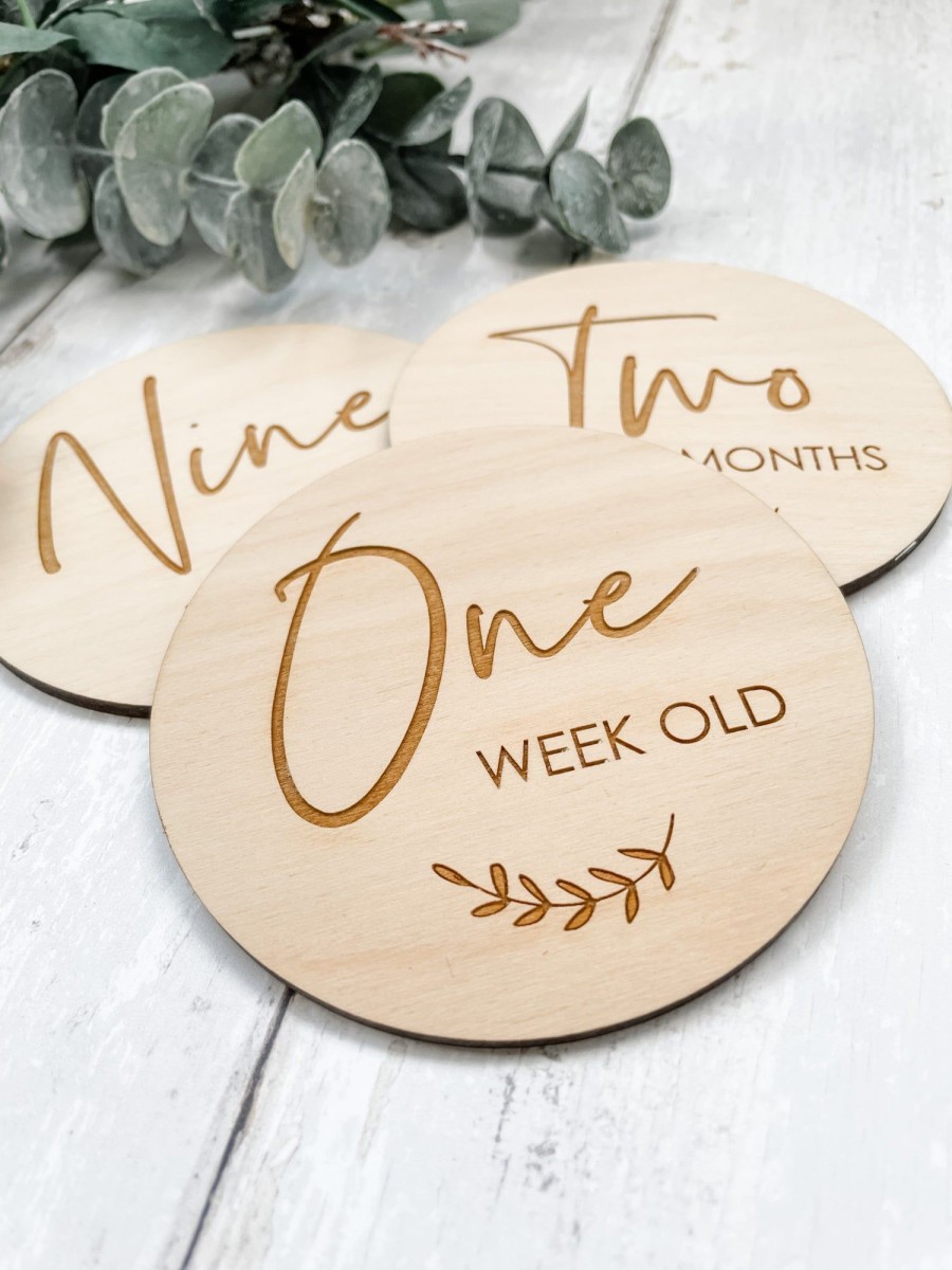 Laser Designs Fox & Bramble | F+B Baby Milestone Discs