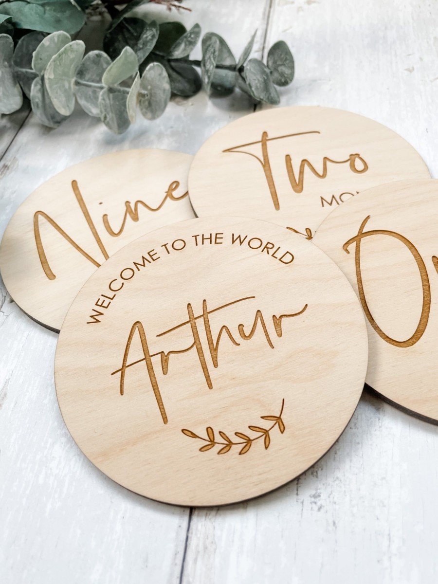 Laser Designs Fox & Bramble | F+B Baby Milestone Discs