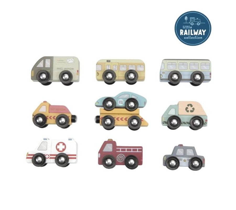 Play Little Dutch | Little Dutch Railway Collection - Vehicles Set