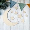 Laser Designs Fox & Bramble | Stars Moon Wooden Wall Art | Nursery/Playroom Decor | Bedroom Decor