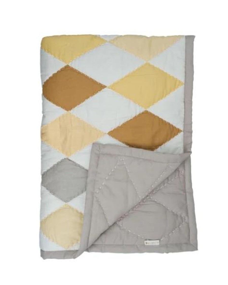 Kid'S Room Fabelab | Fabelab Diamond Blanket - Yellow Mix