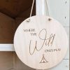 Laser Designs Fox & Bramble | Where The Wild Ones Play Wall Hanging | Nursery/Playroom Decor | Woode