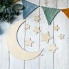 Laser Designs Fox & Bramble | Stars Moon Wooden Wall Art | Nursery/Playroom Decor | Bedroom Decor