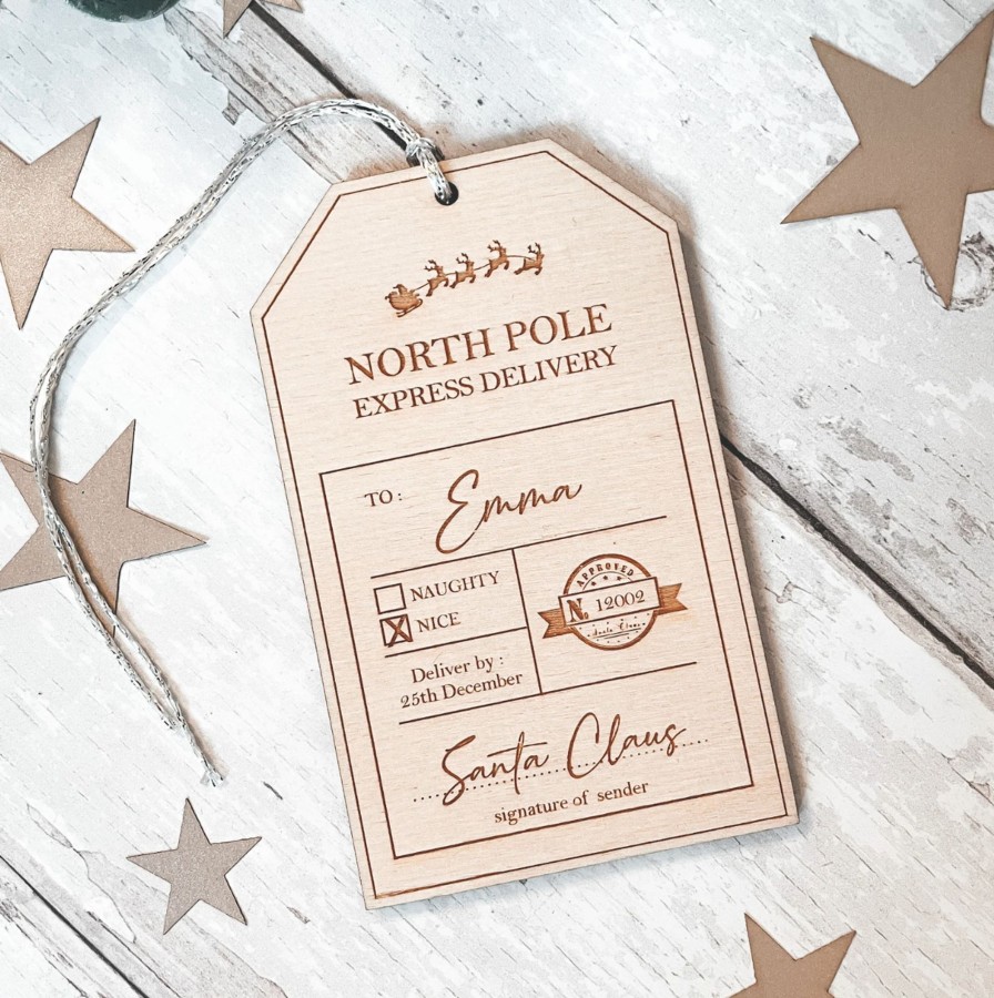 Laser Designs Fox & Bramble | Special Delivery Wooden Christmas Gift Tag