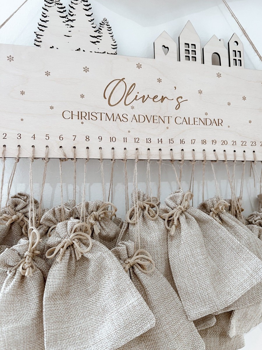 Laser Designs Fox & Bramble | Personalised Wooden Advent Calendar