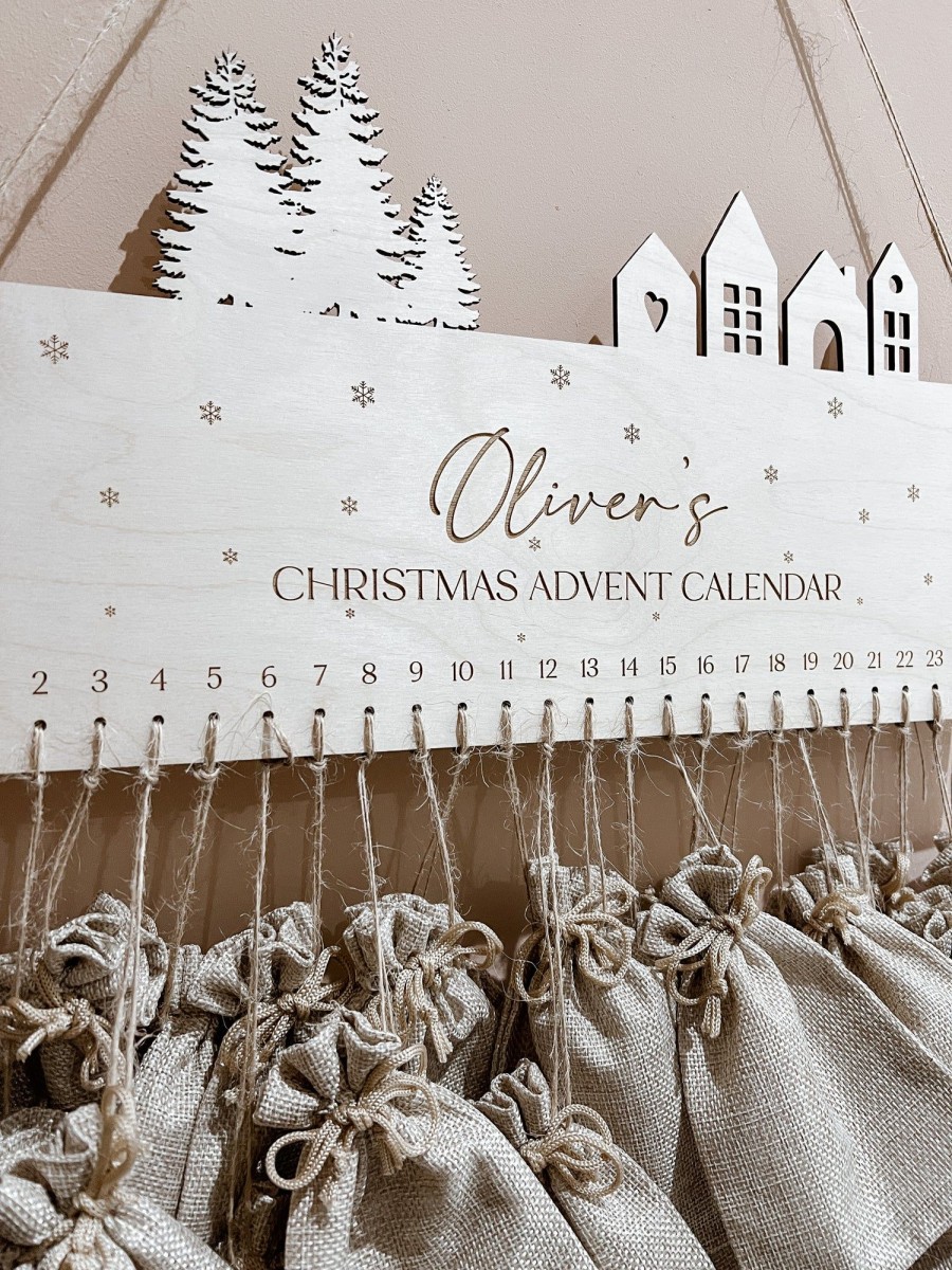 Laser Designs Fox & Bramble | Personalised Wooden Advent Calendar