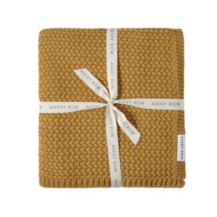 Baby Care Avery Row | Avery Row Knitted Blanket - Mustard