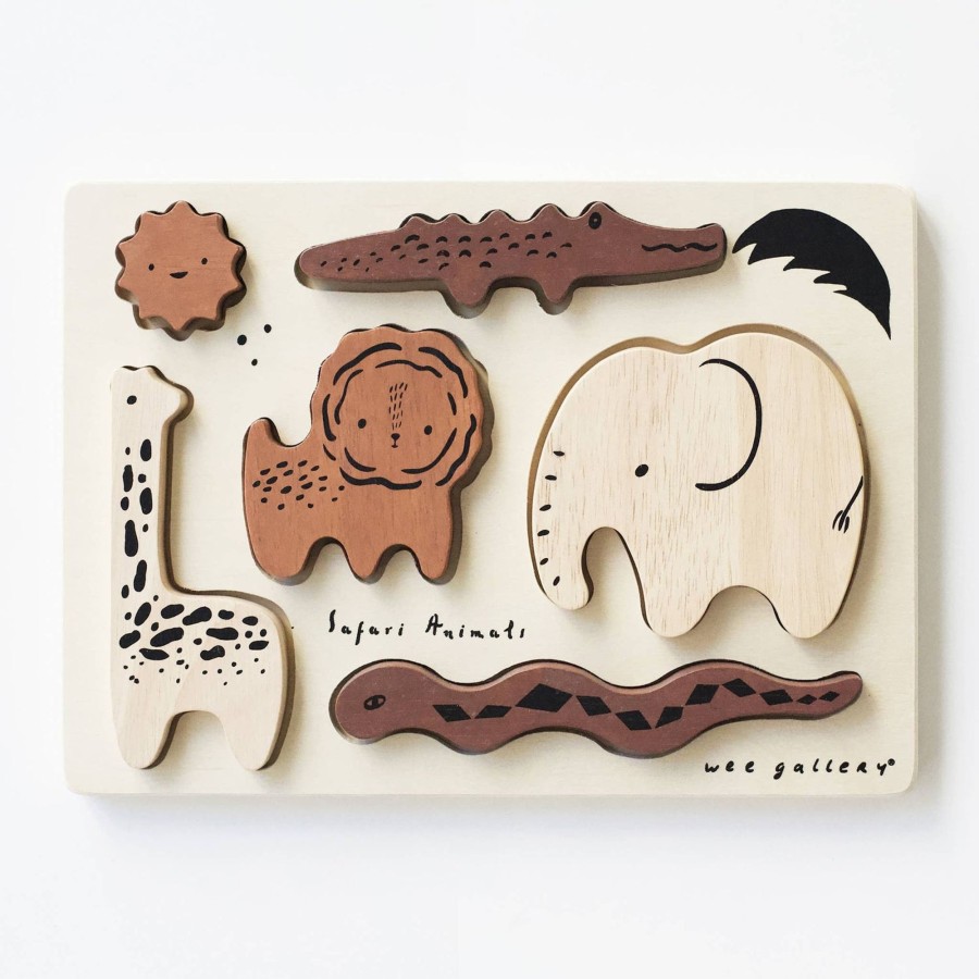 Play Wee Gallery | Wee Gallery Wooden Tray Puzzle - Safari Animals (2Nd Edition)