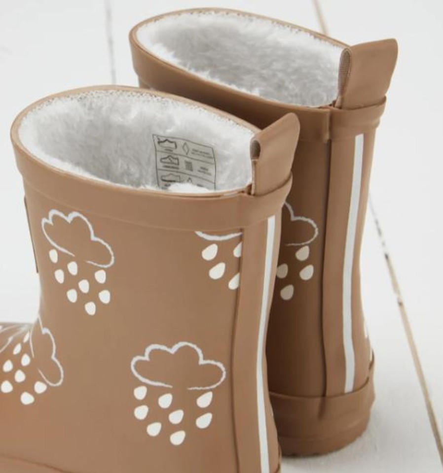 Play Grass & Air | Grass Air Colour-Changing Winter Wellies - Fudge Brown