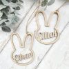 Laser Designs Fox & Bramble | Personalised Easter Bunny Tag | Wooden Name Labels | Easter Gift Tag