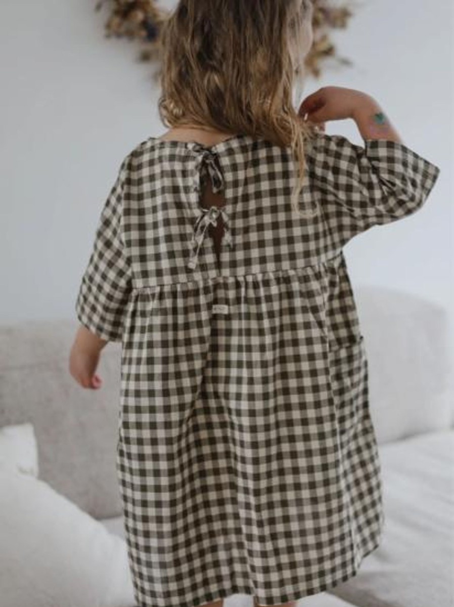 Wardrobe Organic Zoo Organic Zoo | Organic Zoo - Olive Gingham Bella Dress