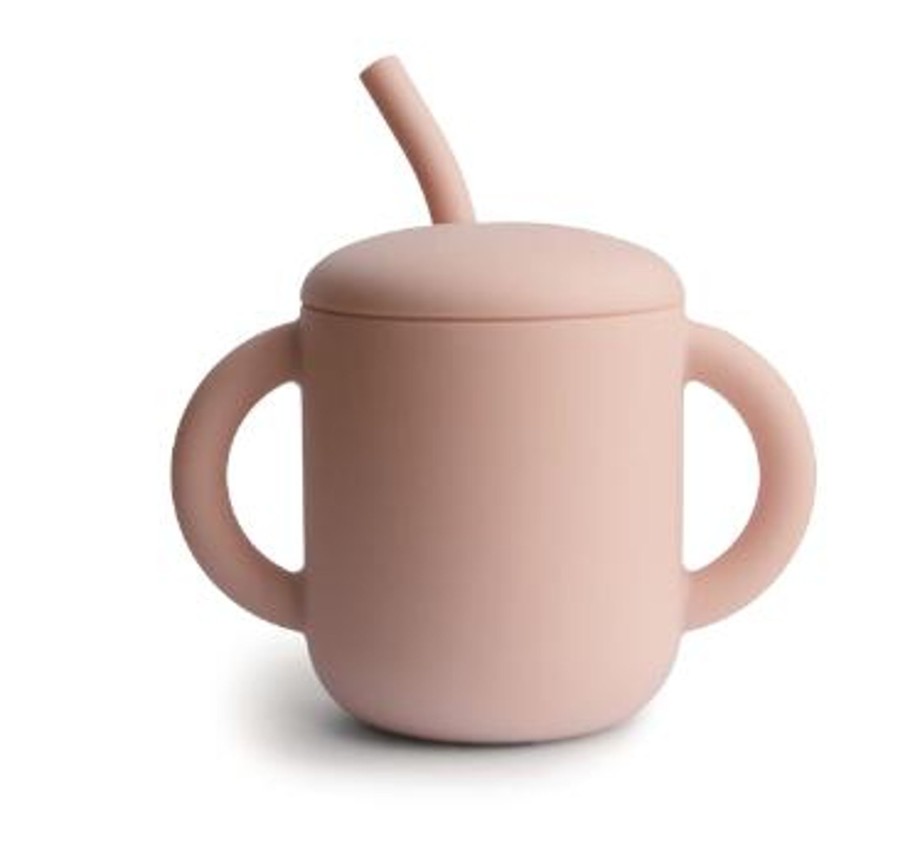 Meal Time Mushie | Mushie Training Cup And Straw - Blush