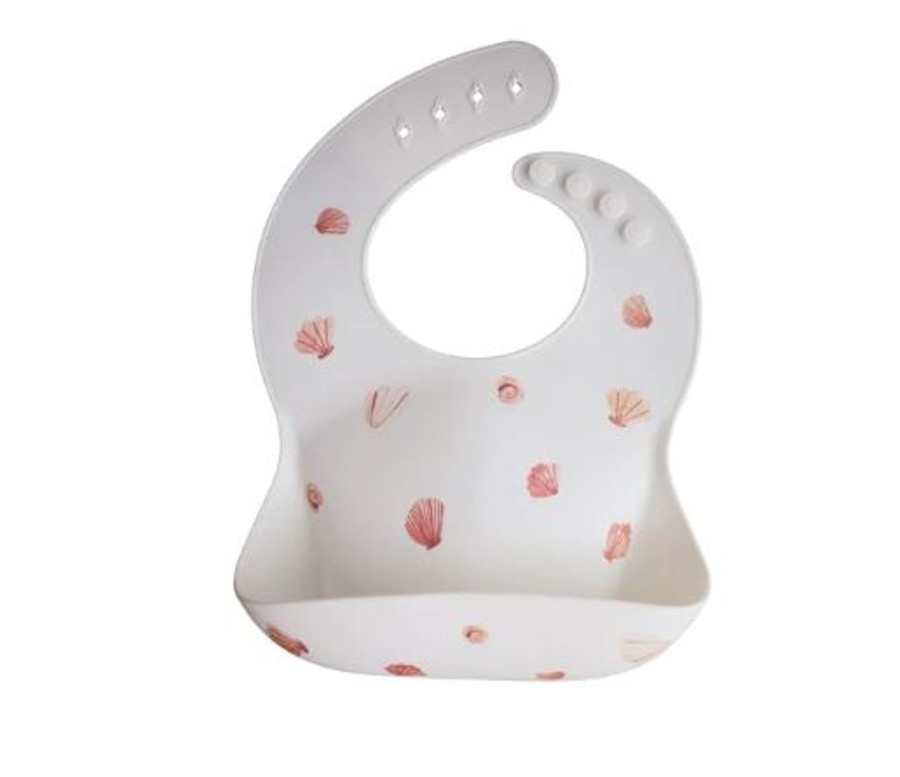 Meal Time Mushie | Mushie Silicone Bib - Light Shells