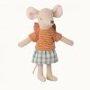 Play MAILEG | Maileg Tricycle Mouse - Big Sister With Bag, Old Rose