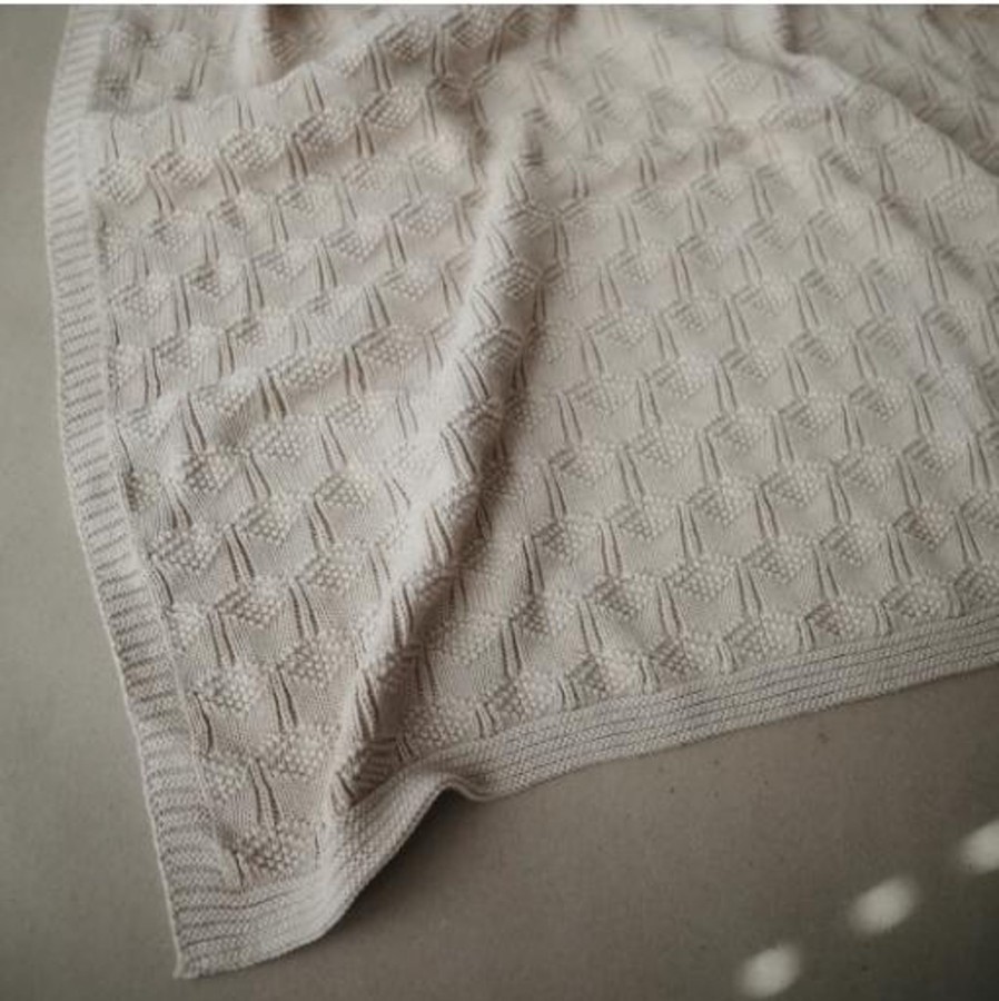 Baby Care Mushie | Mushie Knitted Honeycomb Baby Blanket - Beige