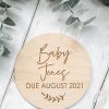 Laser Designs Fox & Bramble | F+B Baby Due Wooden Announcement Plaque