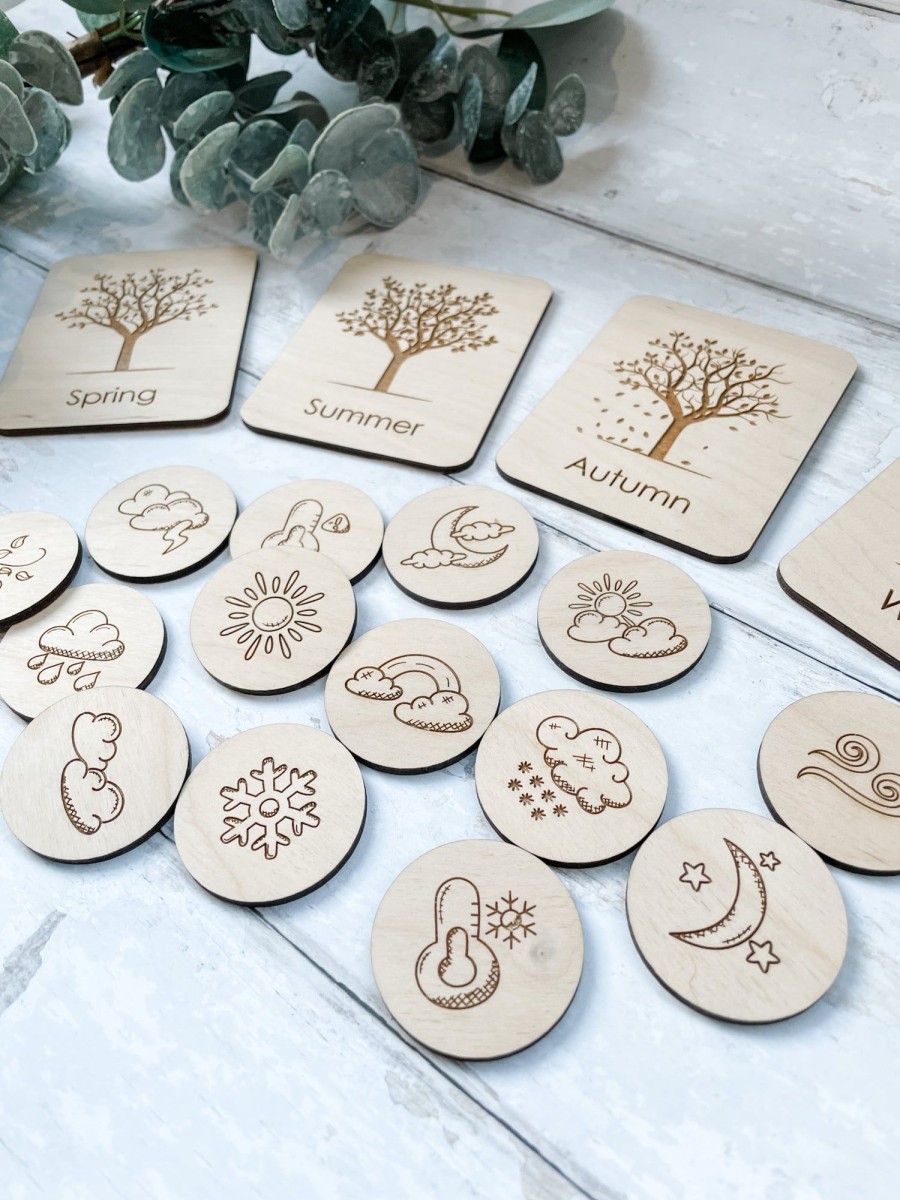 Laser Designs Fox & Bramble | Seasons Flashcards Weather Tokens