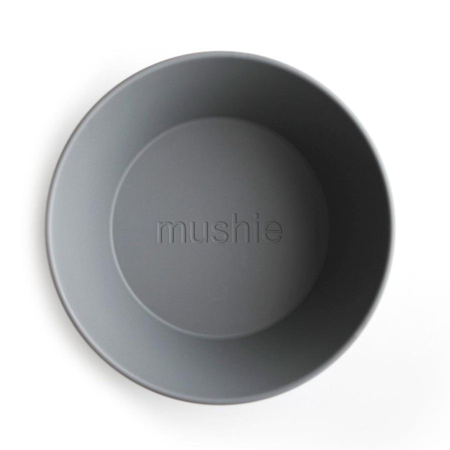 Meal Time Mushie | Mushie Round Bowl, Set Of 2 - Smoke