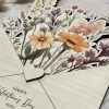 Laser Designs Fox & Bramble | Wooden Envelope With Printed Flowers - Large Bouquet