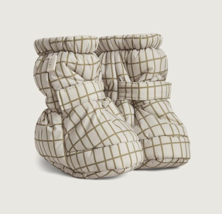 Wardrobe Garbo & Friends | Garbo Friends Winter Baby Booties - Checks Olive