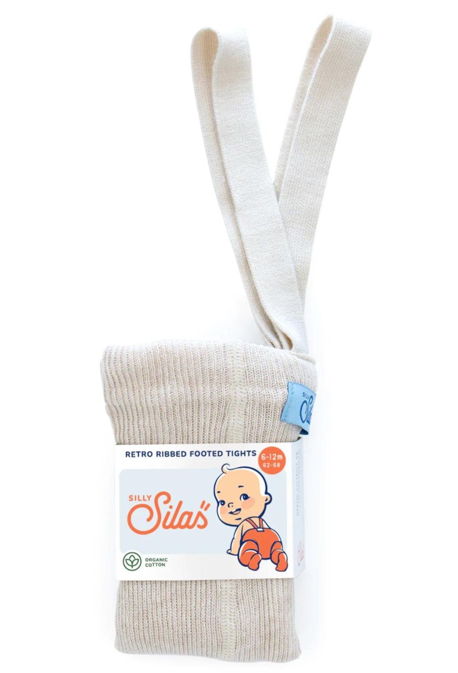 Wardrobe Silly Silas Socks & Tights | Silly Silas Footed Cotton Tights - Cream