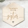 Laser Designs Fox & Bramble | I'M Going To Be A Big Sister Wooden Disc | Wooden Baby Announcement