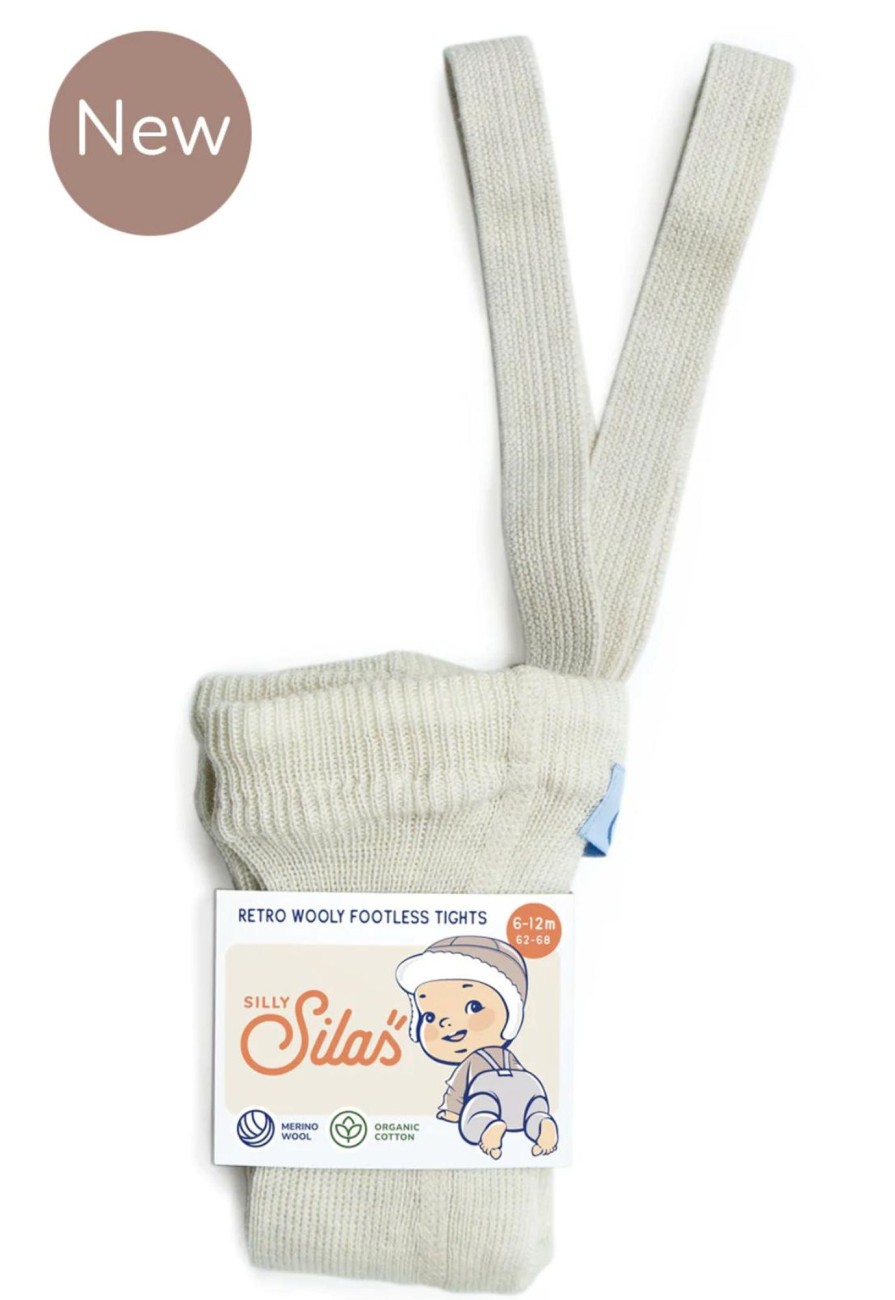 Wardrobe Silly Silas Socks & Tights | Silly Silas Wooly Footless Cotton Tights - Cream