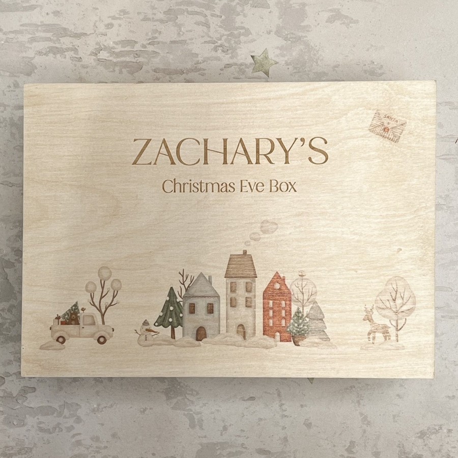 Laser Designs Fox & Bramble | Personalised Printed Christmas Eve Box