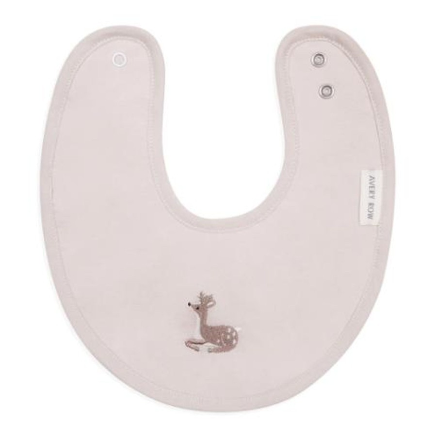 Meal Time Avery Row | Avery Row Embroidered Cotton Bib - Deer