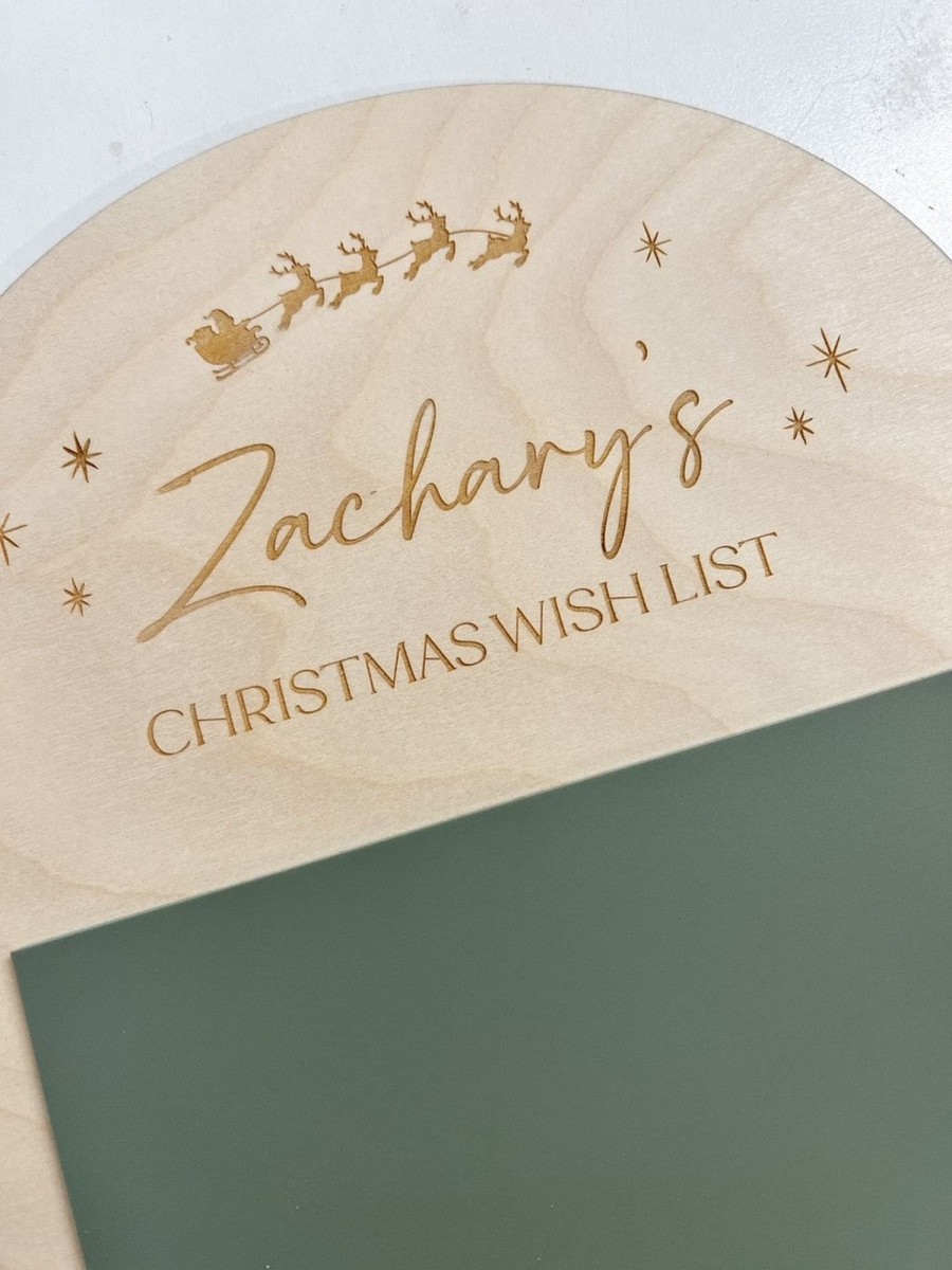 Laser Designs Fox & Bramble | Personalised Christmas Wish List Board