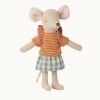 Play MAILEG | Maileg Tricycle Mouse - Big Sister With Bag, Old Rose