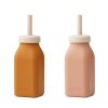 Meal Time Liewood | Liewood Erika Milkshake Bottles 2-Pack - Mustard / Dark Rose Mix