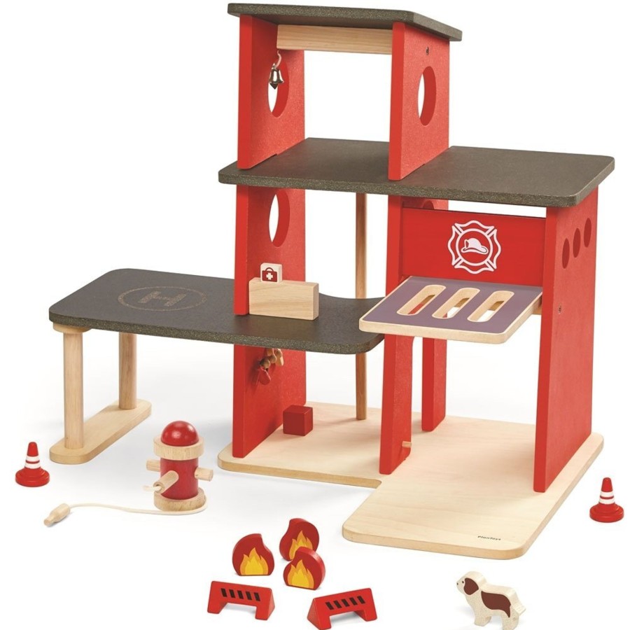 Play Plan Toys | Plan Toys Wooden Fire Station