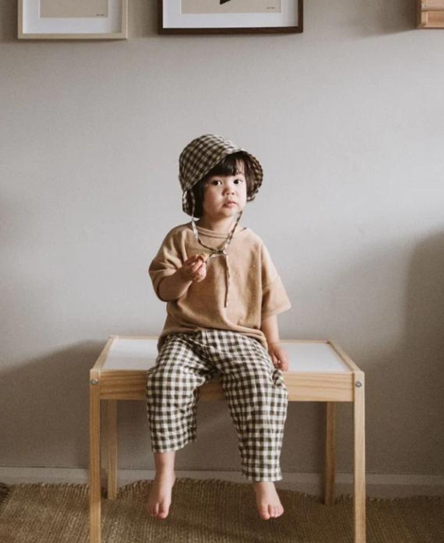 Wardrobe Organic Zoo Organic Zoo | Organic Zoo - Olive Gingham Fisherman Pants