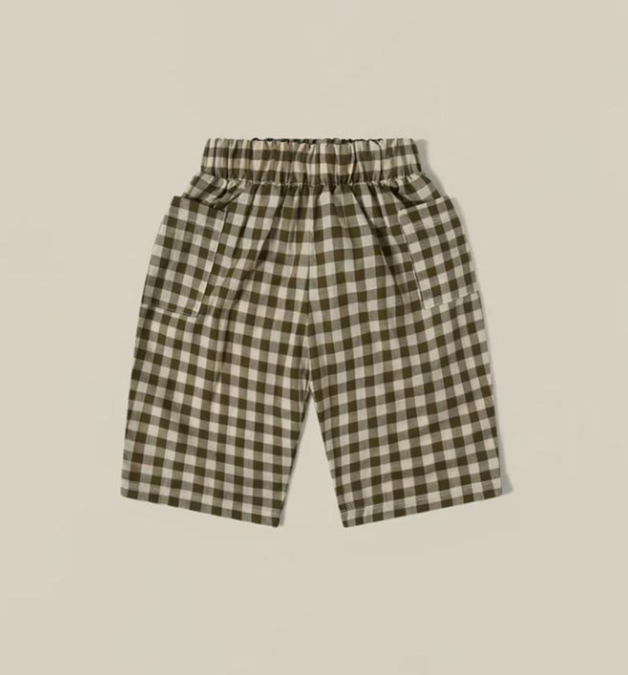 Wardrobe Organic Zoo Organic Zoo | Organic Zoo - Olive Gingham Fisherman Pants