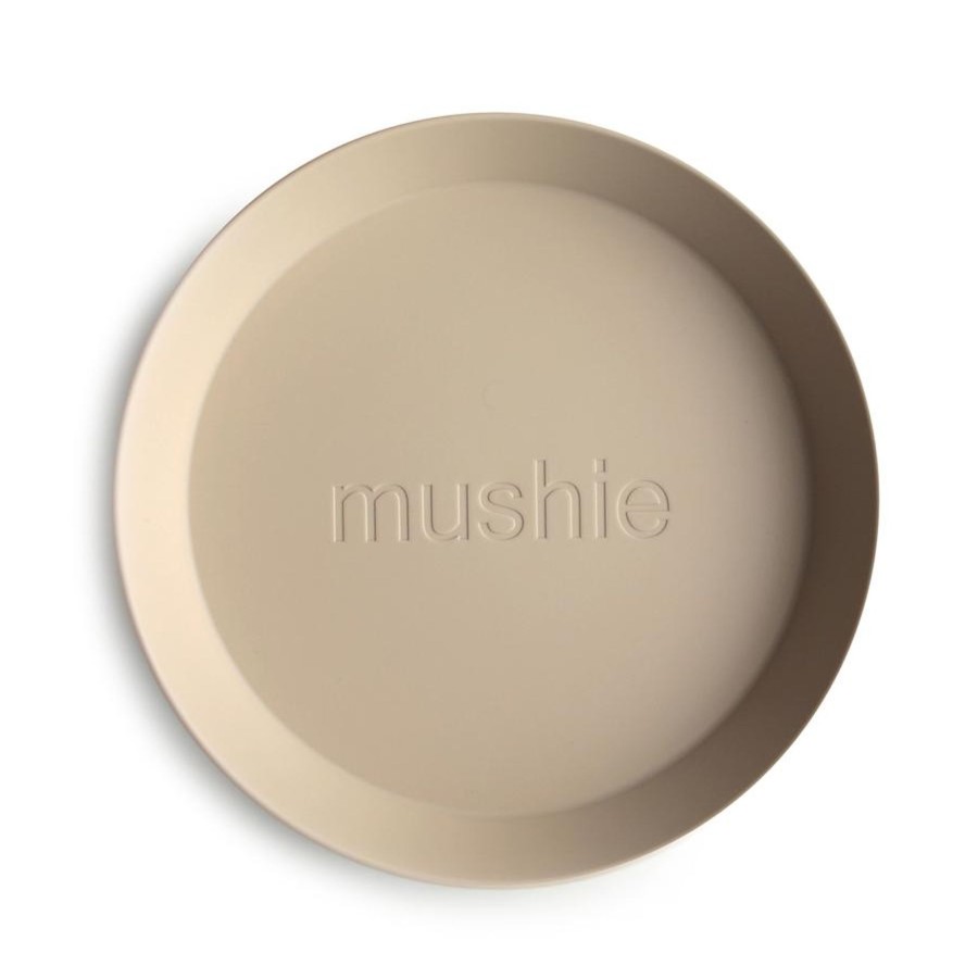 Meal Time Mushie | Mushie Round Plate, Set Of 2 - Vanilla