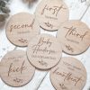 Laser Designs Fox & Bramble | Pregnancy Milestone Discs | Wooden Trimester Milestone Markers | Laser