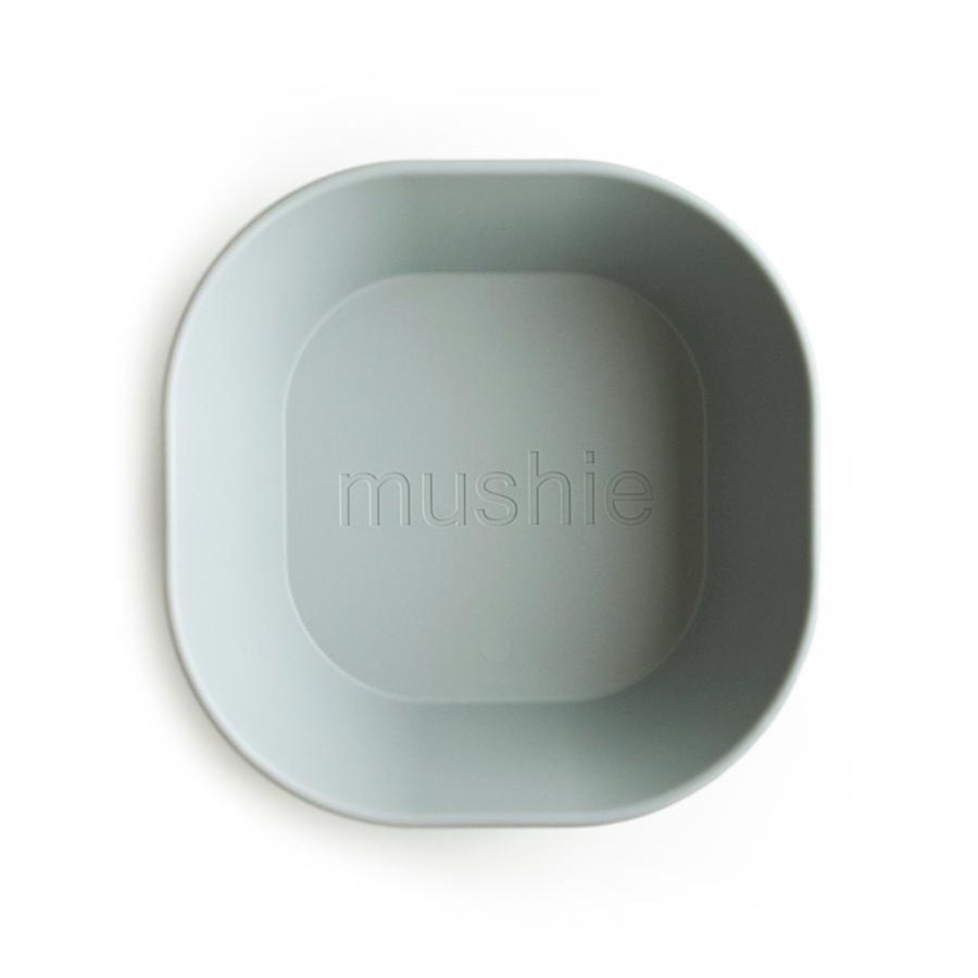 Meal Time Mushie | Mushie Square Bowl; Set Of 2 - Sage