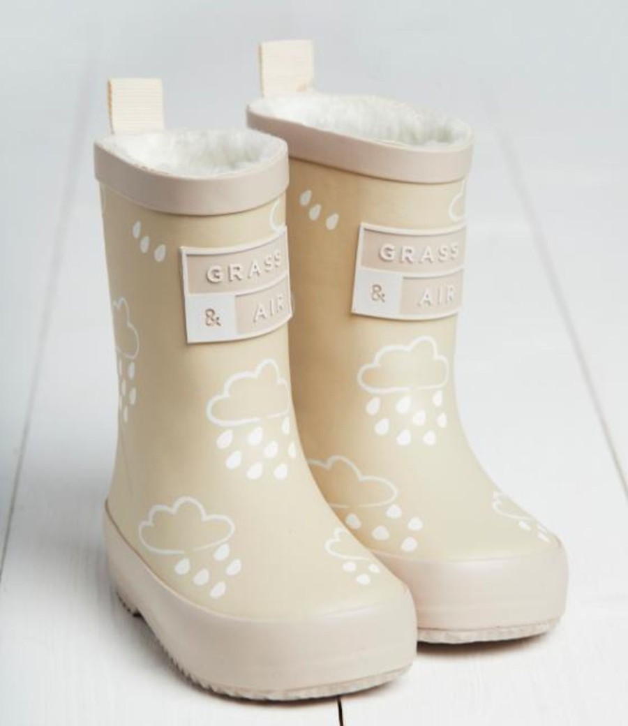 Play Grass & Air | Grass Air Colour-Changing Winter Wellies - Stone