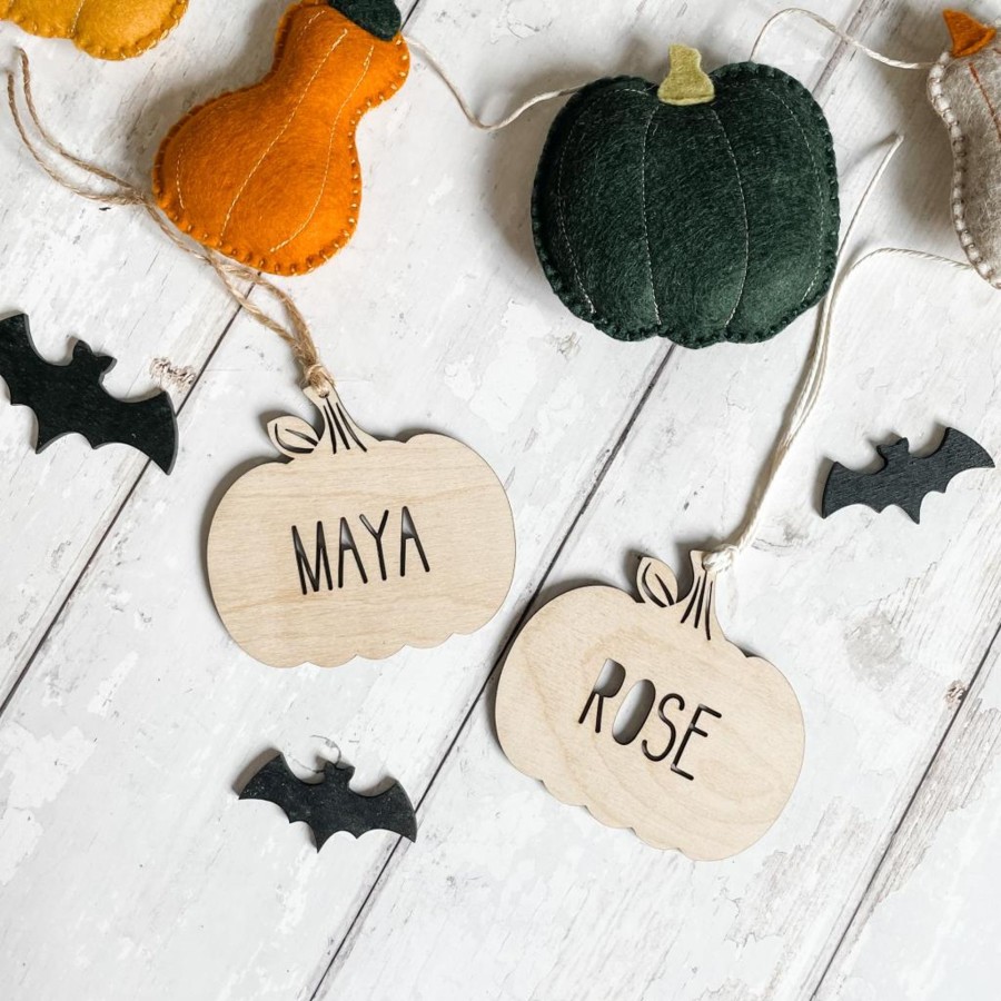 Laser Designs Fox & Bramble | Personalised Cut Out Pumpkin Tag